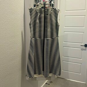 Black and white knee length dress